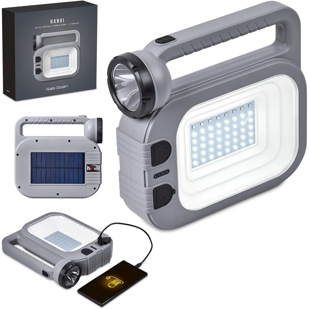 Swiss Cougar Hanoi Solar Lantern & Power Bank - 2 400mAh